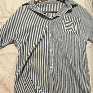 multi pattern button down